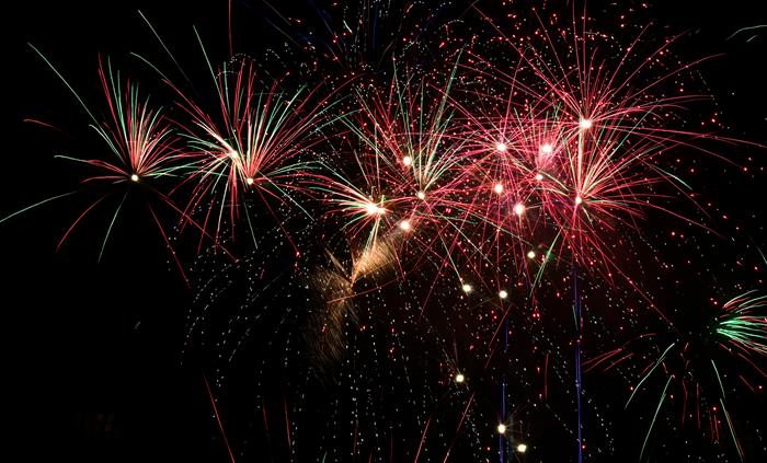 Fireworks in the night sky at Swansea Fireworks Display